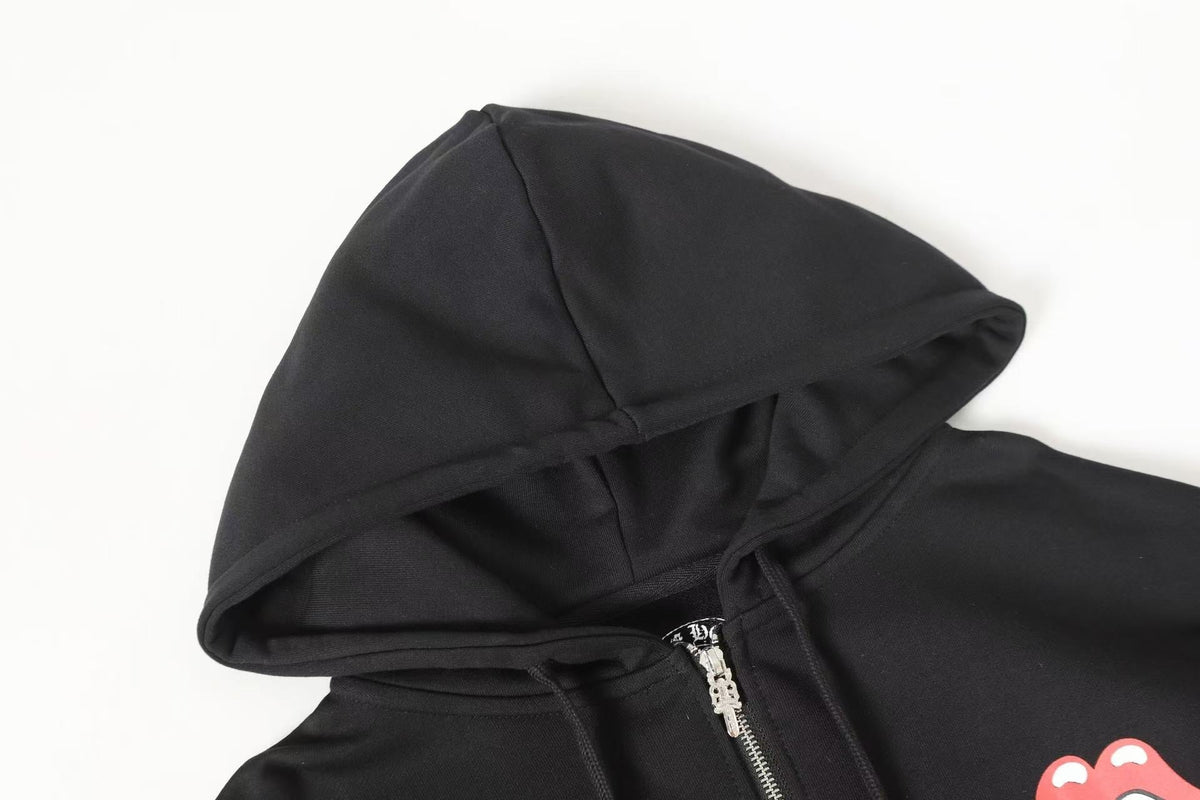 Chrome Hearts Red Lips hooded sweatshirt jacket