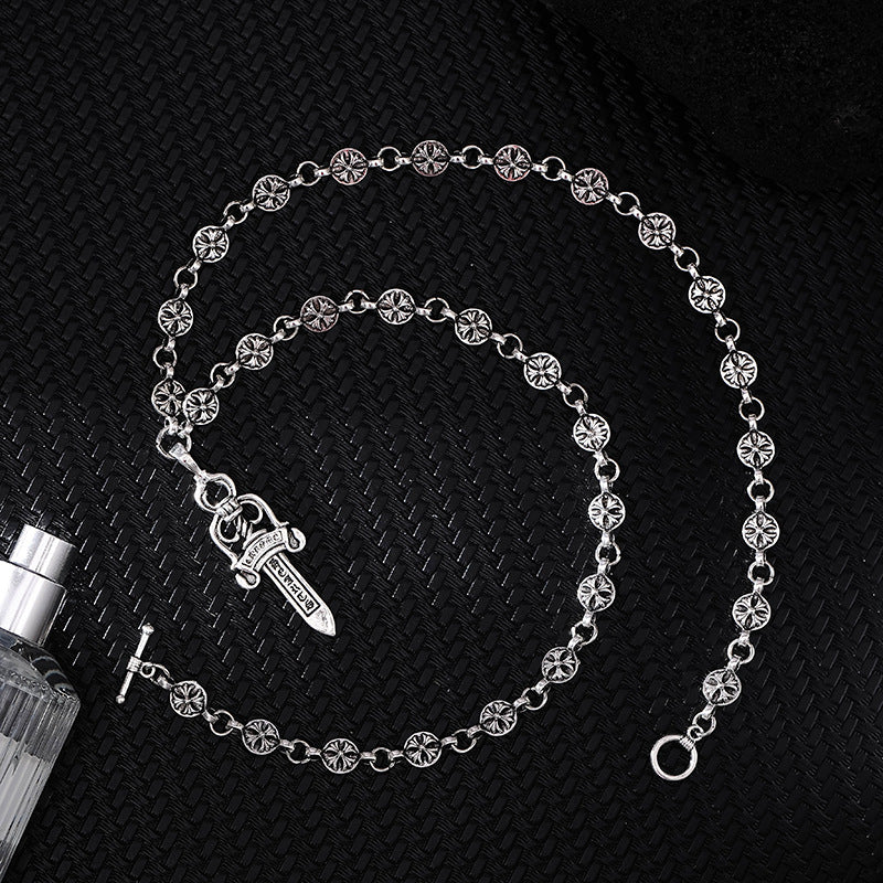 chrome hearts cross ball chain dagger necklace