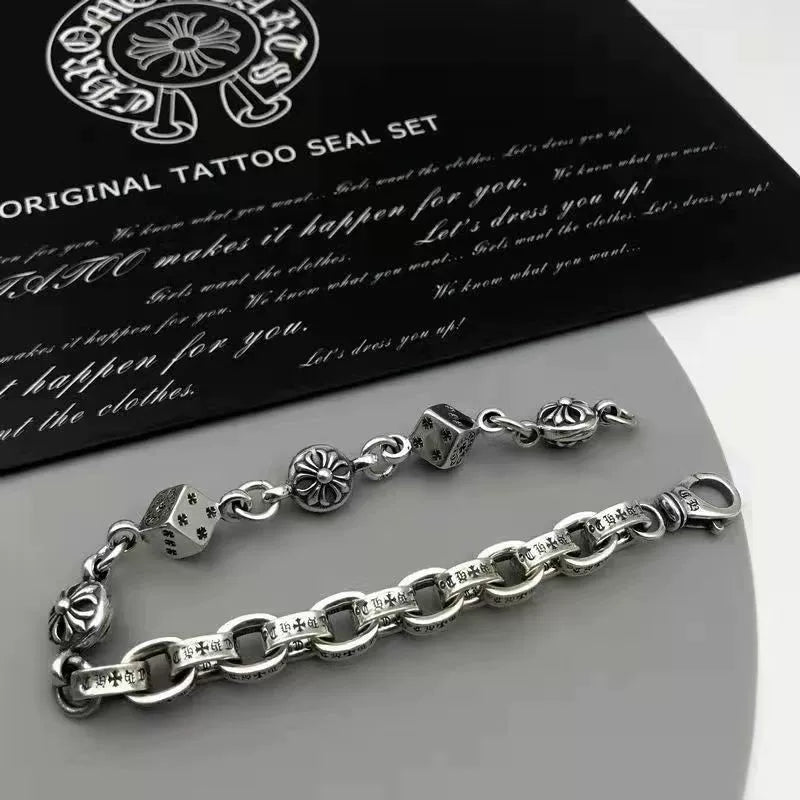 Vintage distressed chrome hearts bracelet
