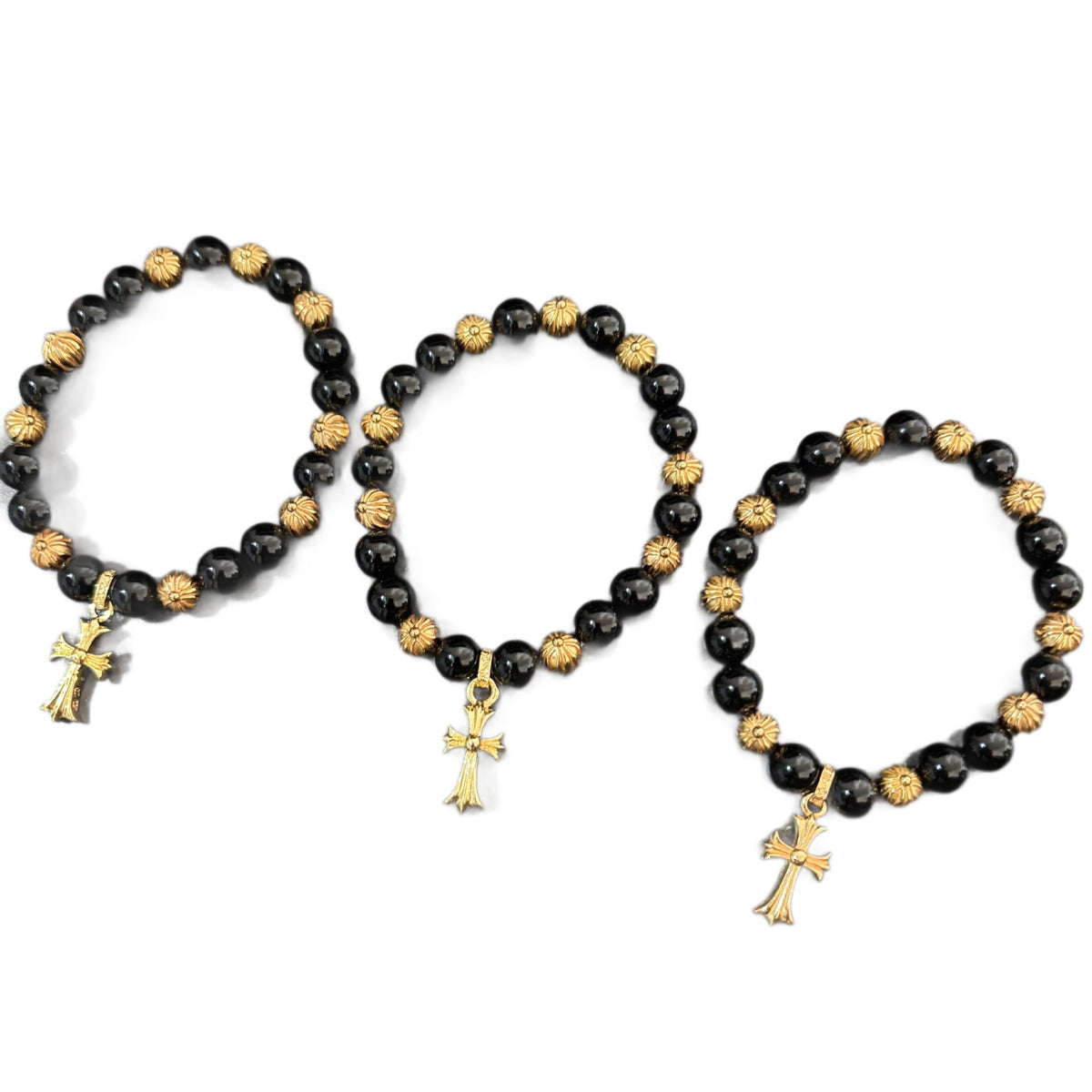 Chrome Hearts Gold Diamond Cross Bracelet