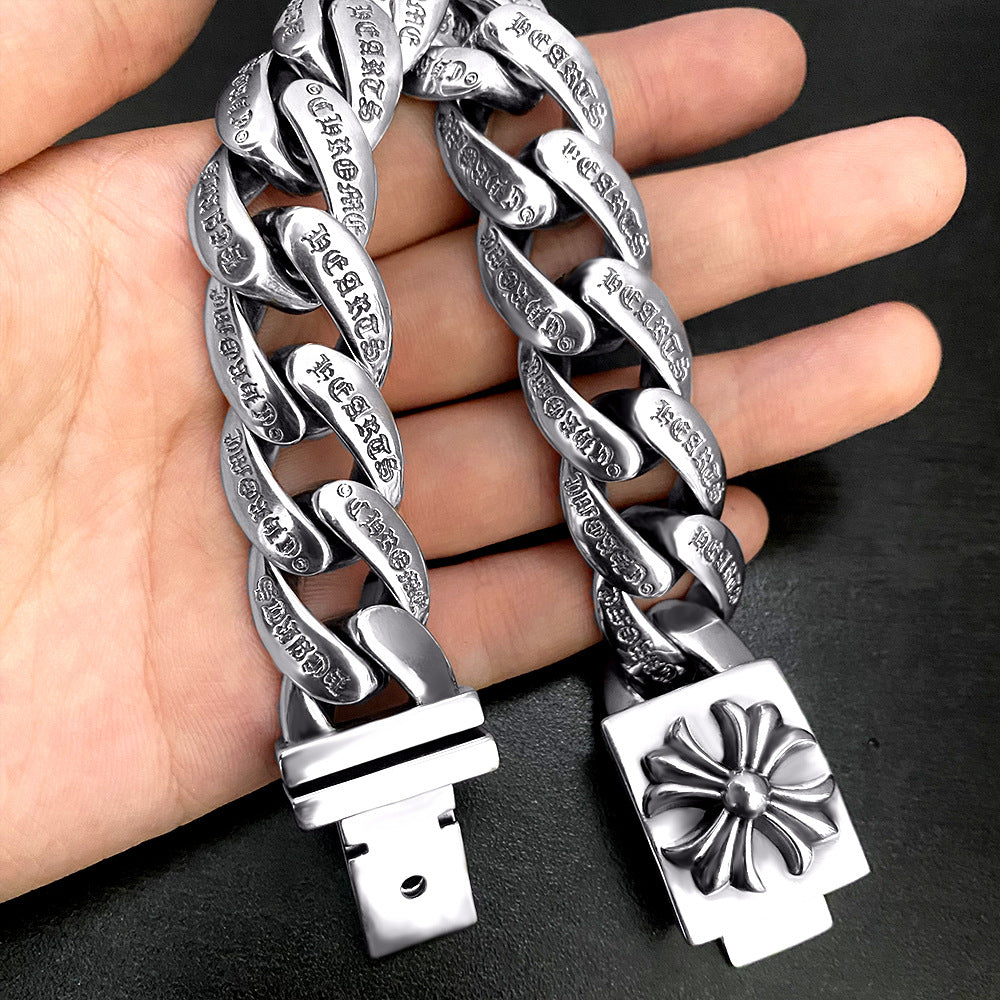Chrome Hearts retro cross flower thick domineering chain