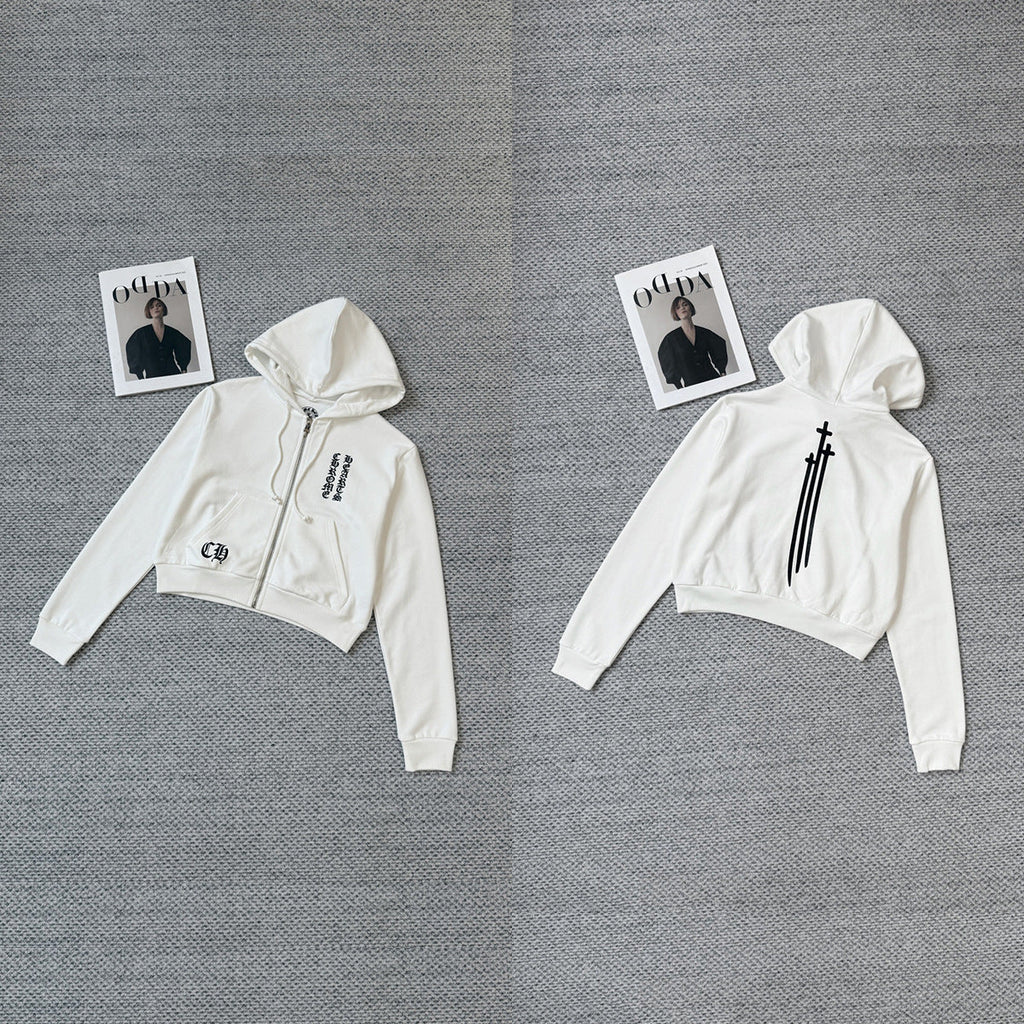 Chrome Hearts Sanskrit Sword Printed Zippered Hoodie