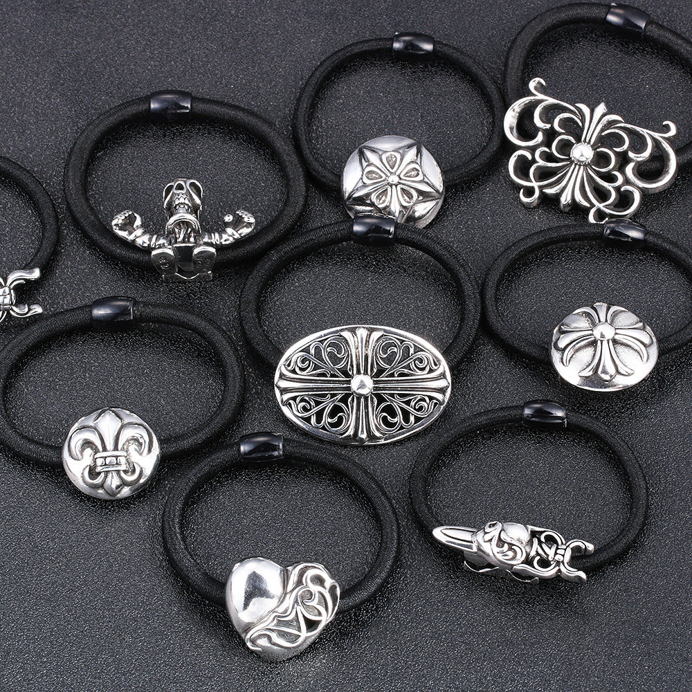 Chrome Hearts simple black hair accessories hair tie
