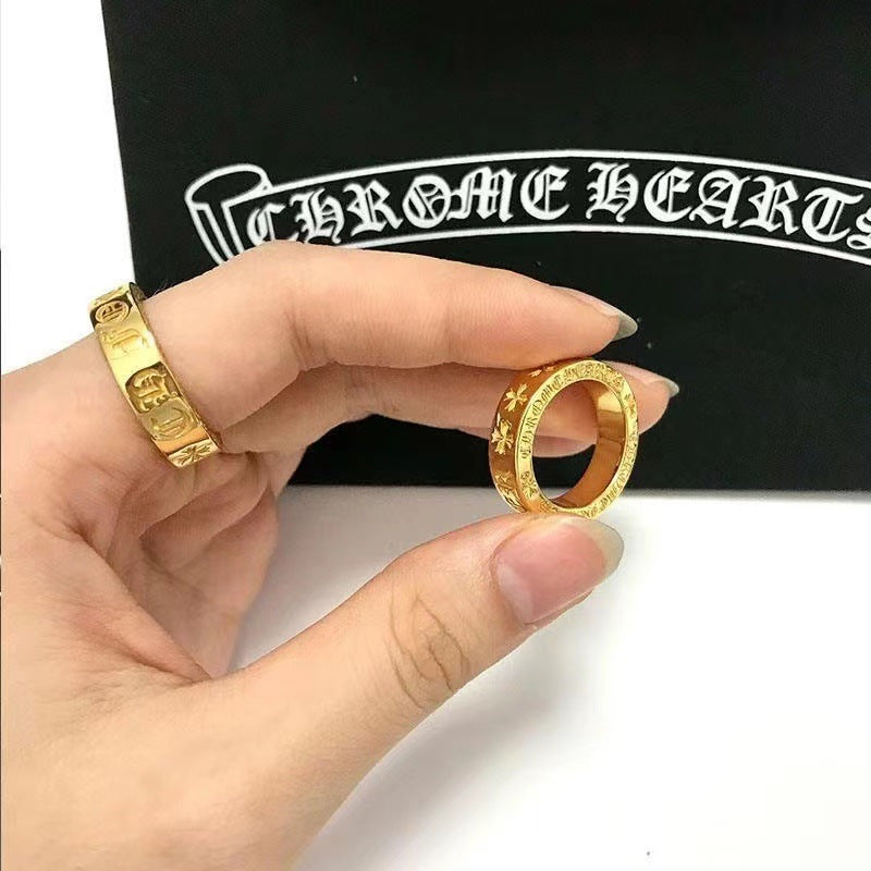Chrome Hearts gold-plated eternal heart true love ring