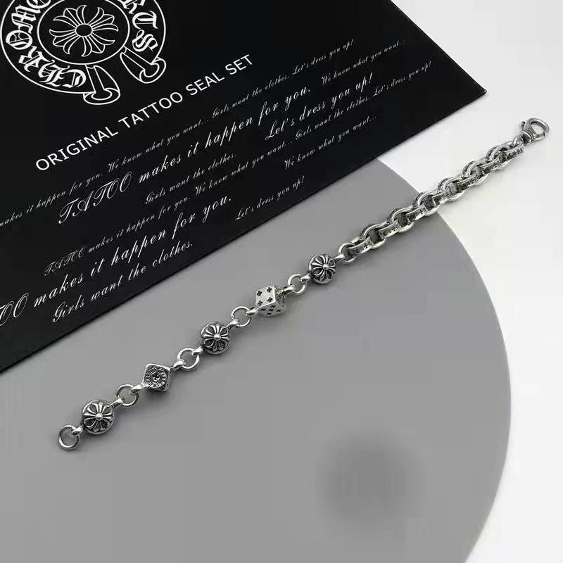 Vintage distressed chrome hearts bracelet