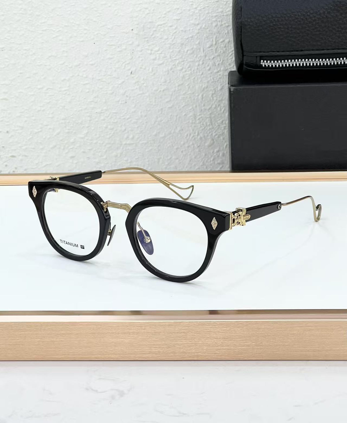 Chrome Hearts Big Sword Light Titanium Metal Oval Glasses