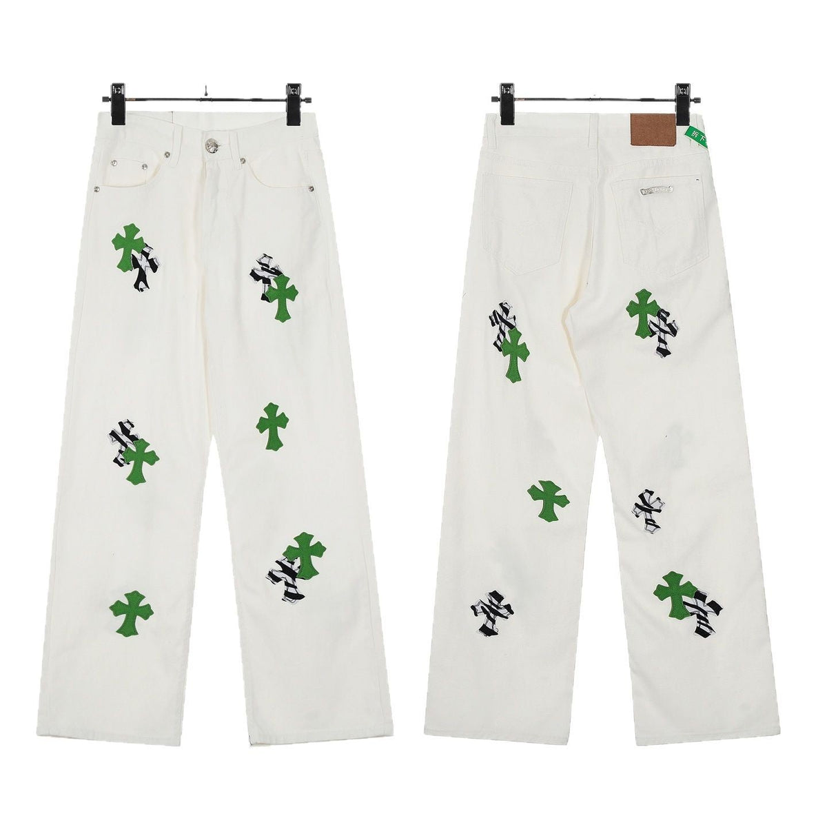 Chrome Hearts Cross Leather Jeans