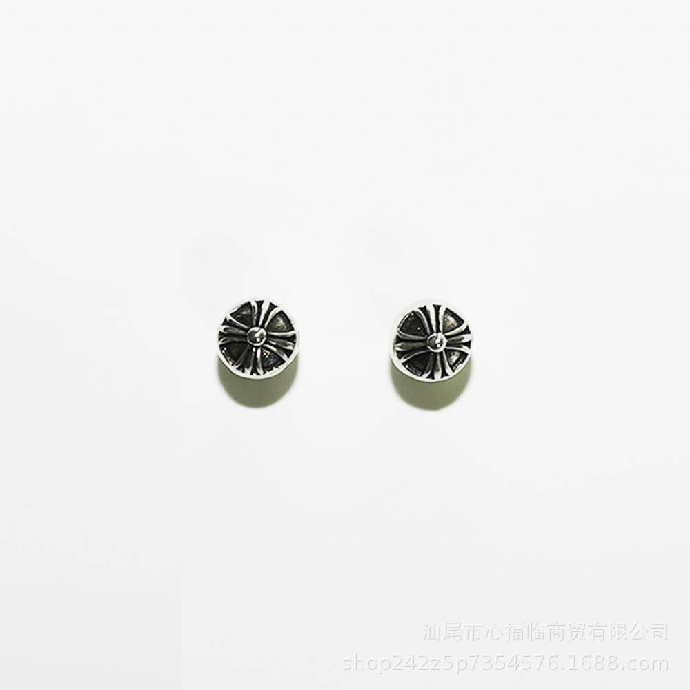Chrome Hearts cross flower cross earrings