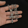 Chrome Hearts white diamond heart-shaped cross pendant