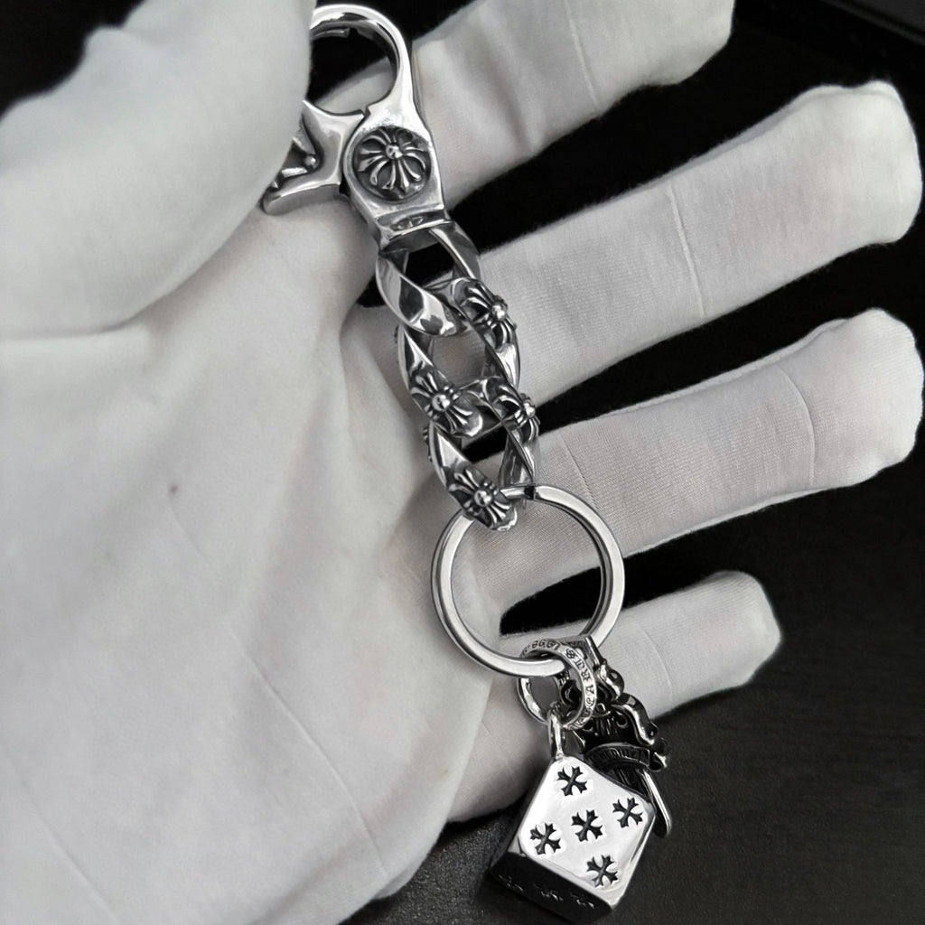 chrome hearts sword dice keychain