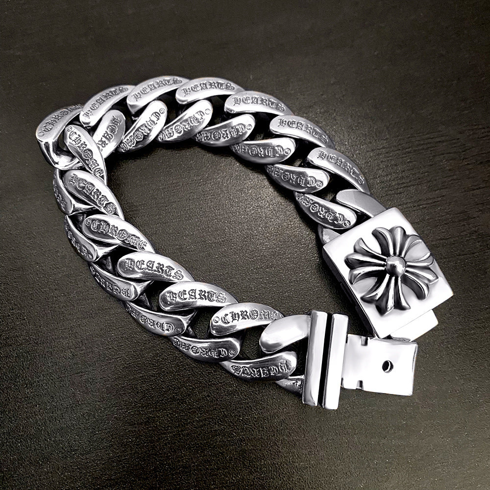 Chrome Hearts retro cross flower thick domineering chain