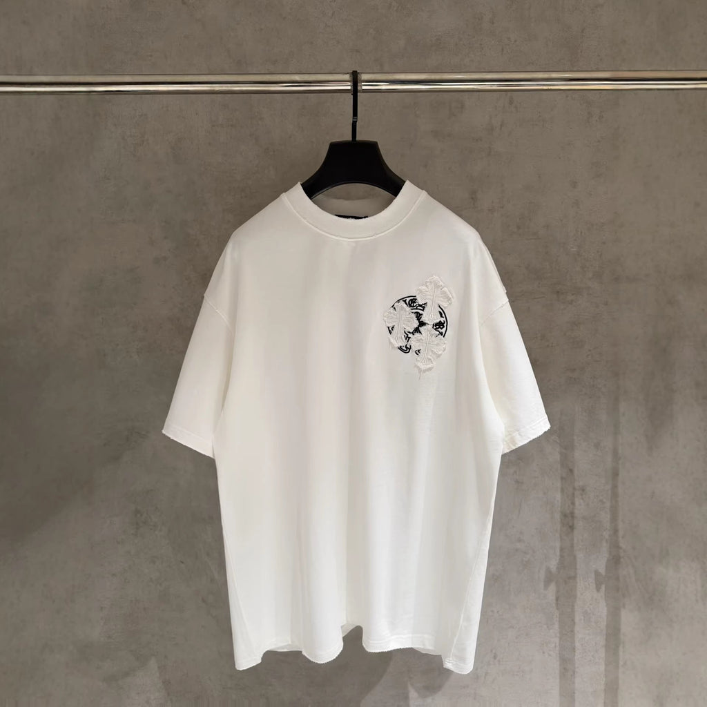Chrome Hearts Embroidered Distressed Short-Sleeve T-Shirt