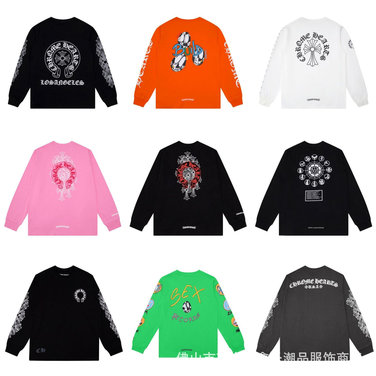 Chrome Heart long-sleeved T-shirt round-neck