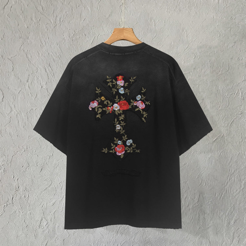 Chrome Hearts Flowers Filled with Crosses T-Shirt