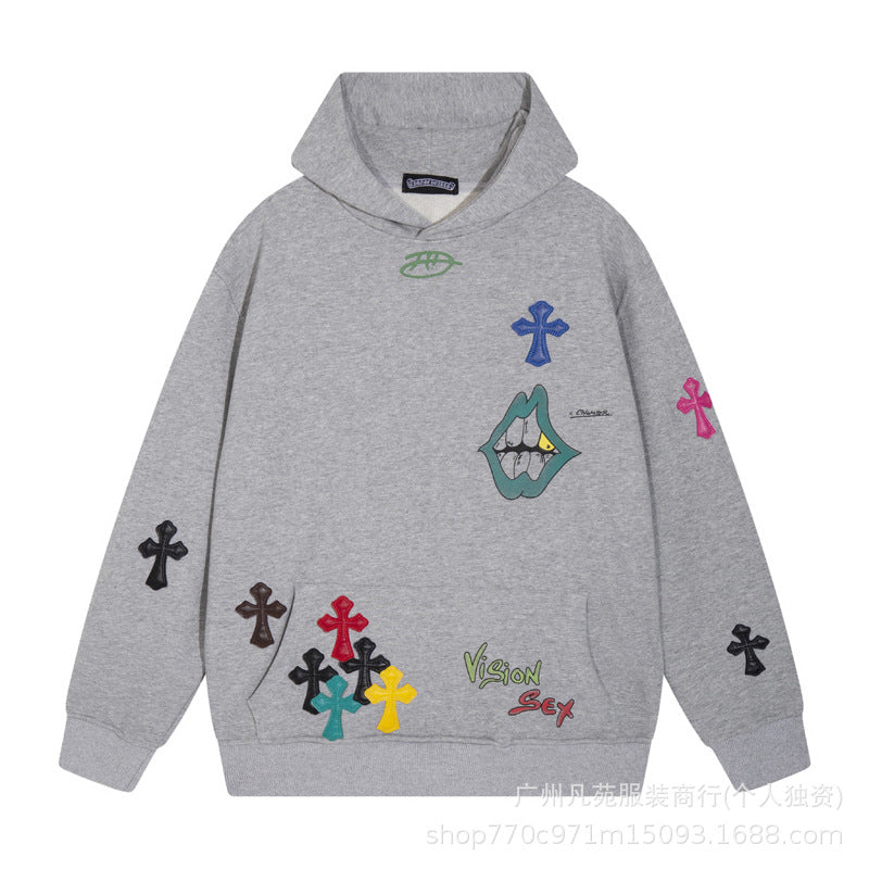 Chrome Hearts colorful cross graffiti hooded sweatshirt