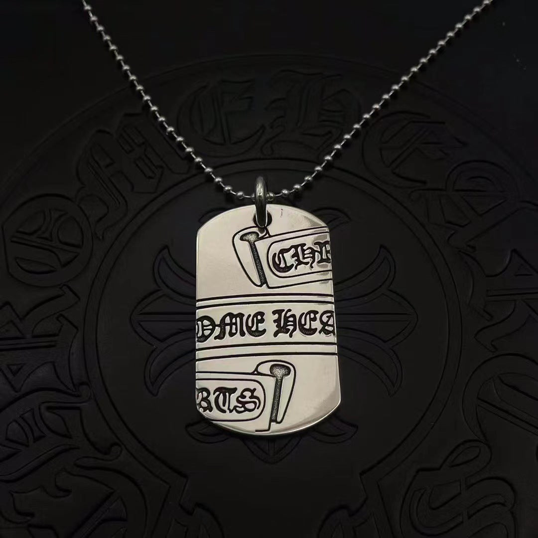 Chrome Hearts Large Scroll Dog Tag