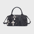 Chrome Hearts Black and White Patchwork Travel Bag