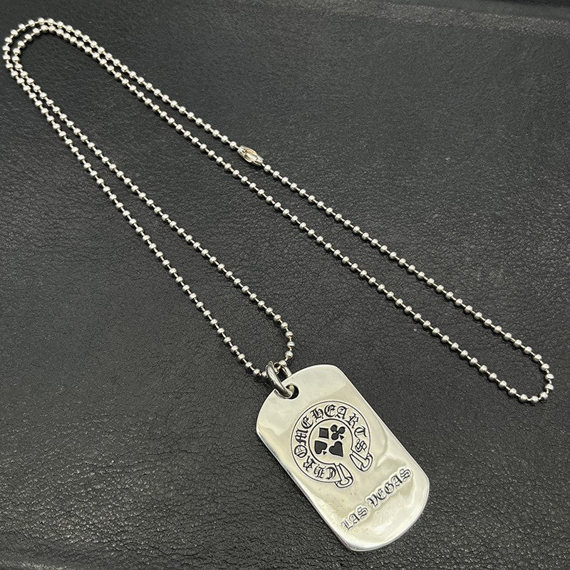 Chrome Hearts retro horseshoe print poker tag pendant