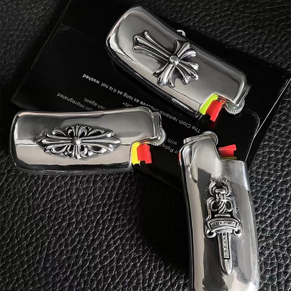 chrome hearts cross military flower sword grinding wheel lighter