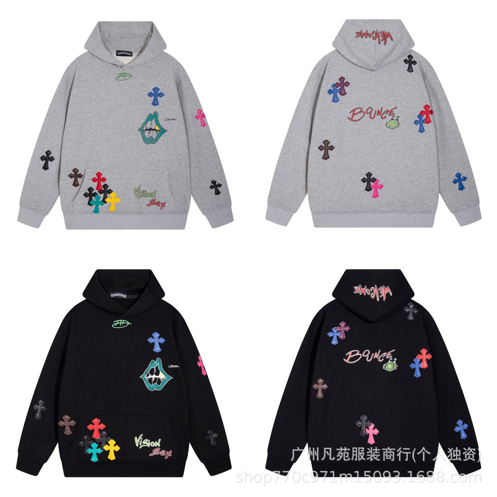 Chrome Hearts colorful cross graffiti hooded sweatshirt