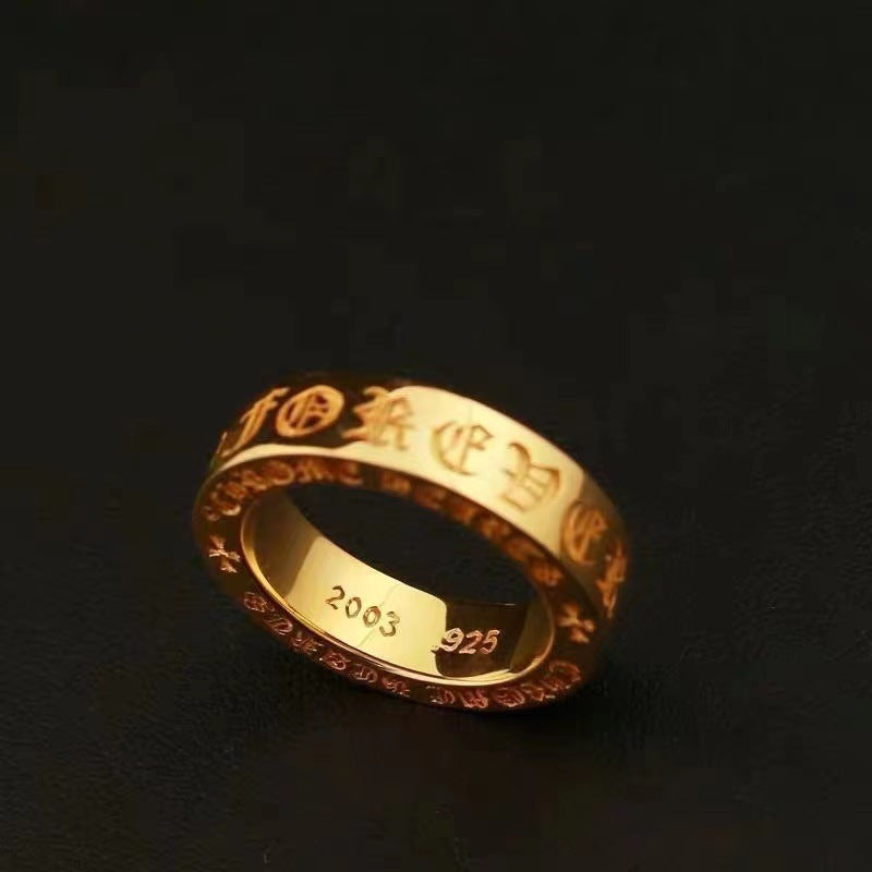 Chrome Hearts gold-plated eternal heart true love ring