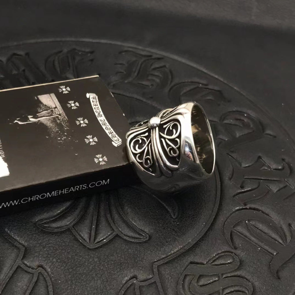 925 sterling silver chrome hearts oversized guardian rings