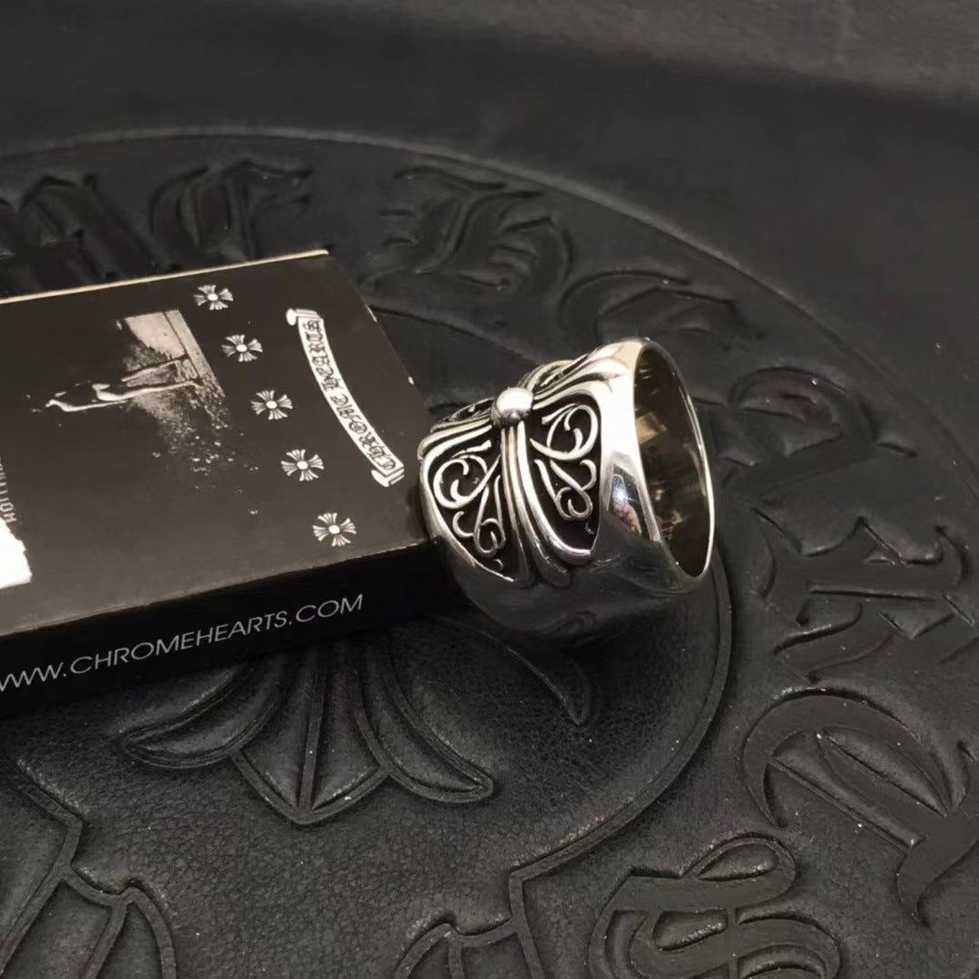 925 sterling silver chrome hearts oversized guardian rings