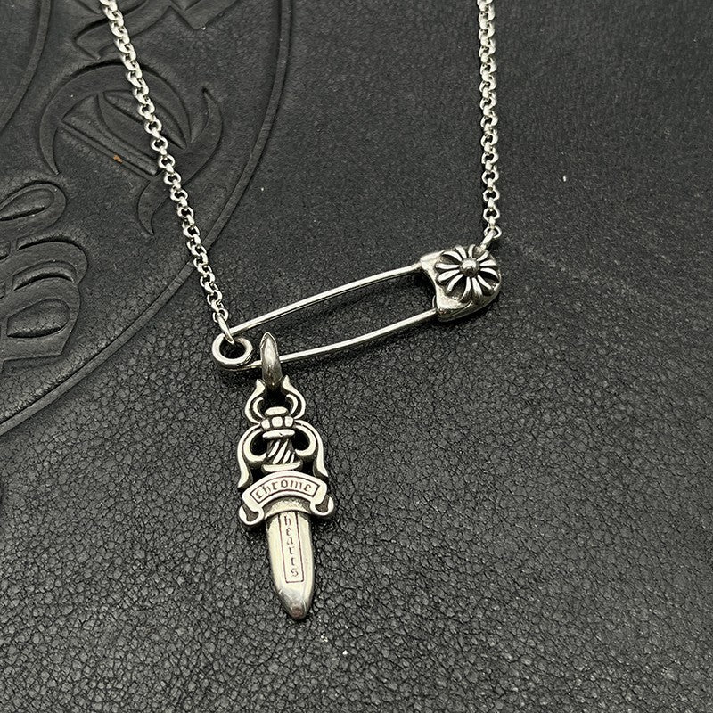 Chrome Hearts pin necklace with various elements