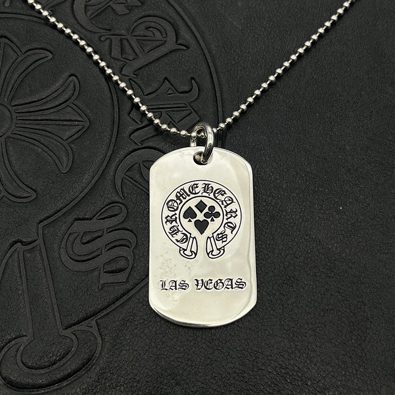 Chrome Hearts retro horseshoe print poker tag pendant