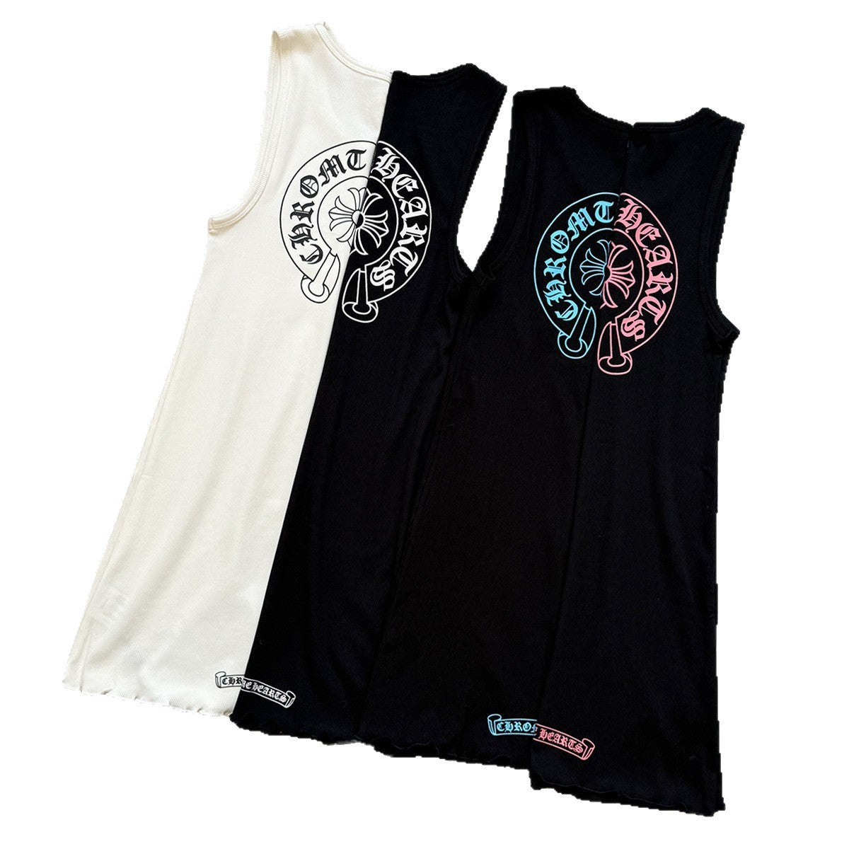 Chrome Hearts horseshoe print sleeveless vest dress