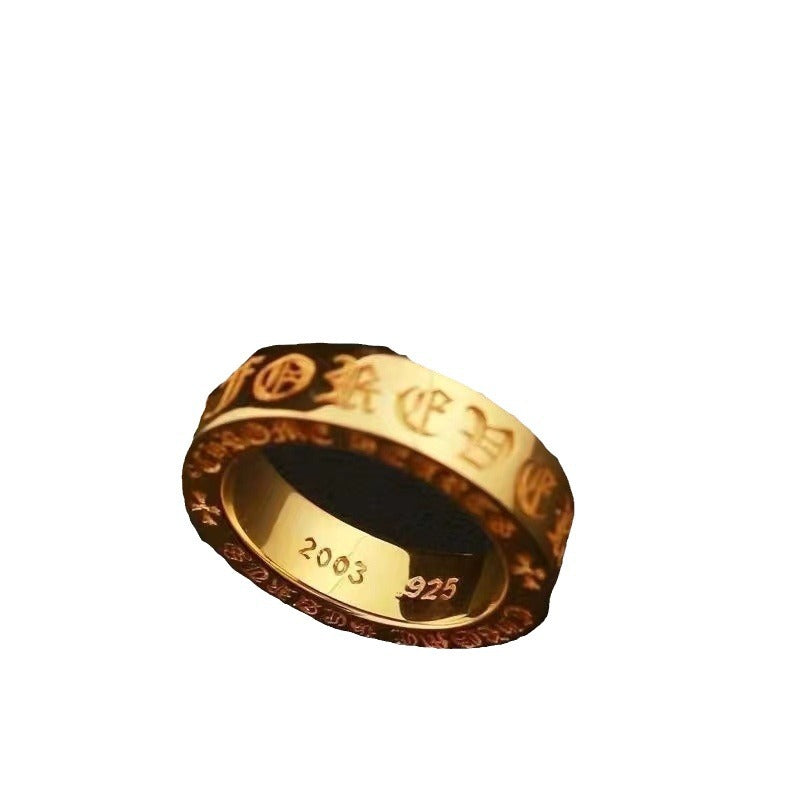 Chrome Hearts gold-plated eternal heart true love ring