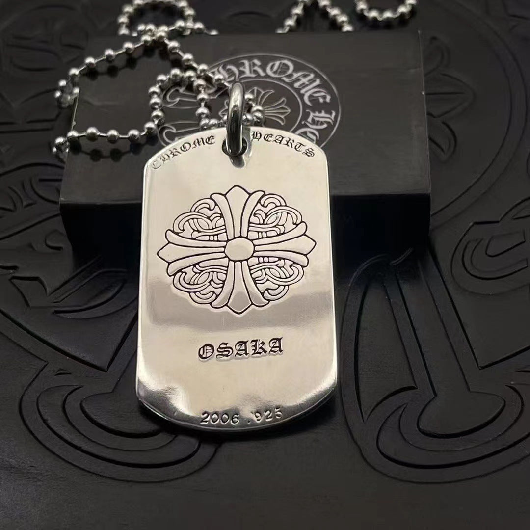 Chrome Hearts Large Scroll Dog Tag