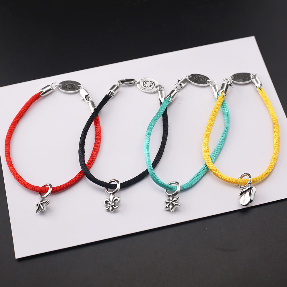 Chrome Hearts hexagonal anchor tongue rope bracelet