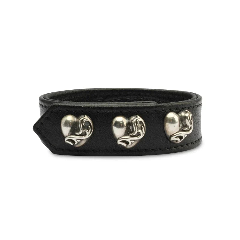 Chrome Hearts S925 sterling silver leather bracelet