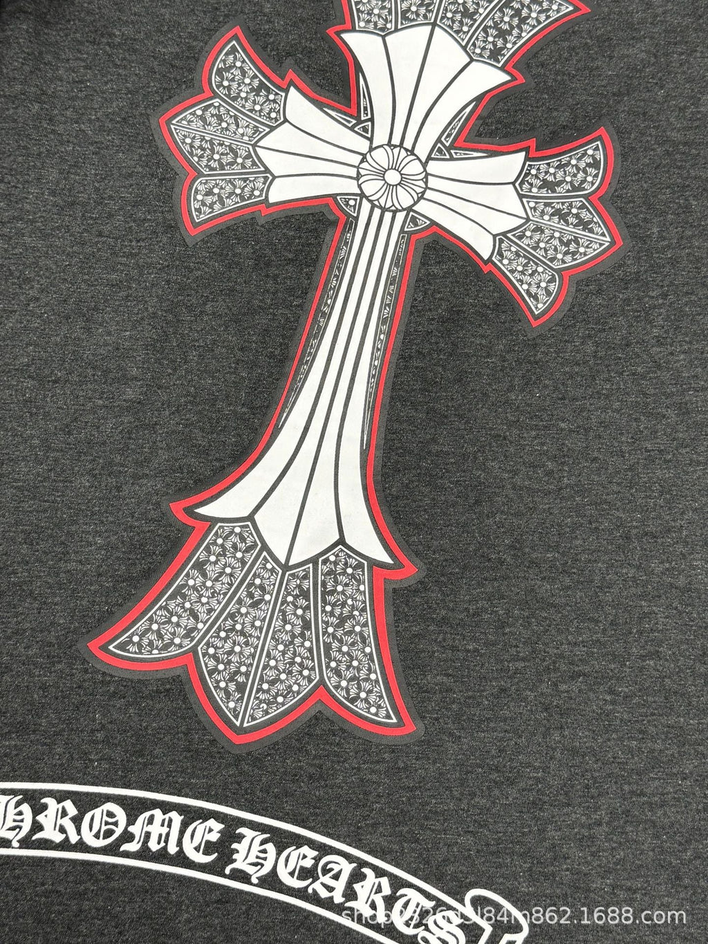 Chrome Hearts Print V-Neck Slim Fit Sexy Style Short-Sleeve