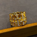 Chrome Hearts brick inlaid gold burial ring