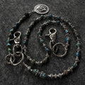 black silver stamp waist chain