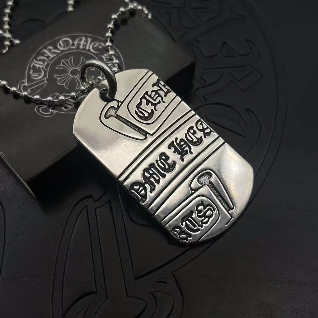 Chrome Hearts Large Scroll Dog Tag
