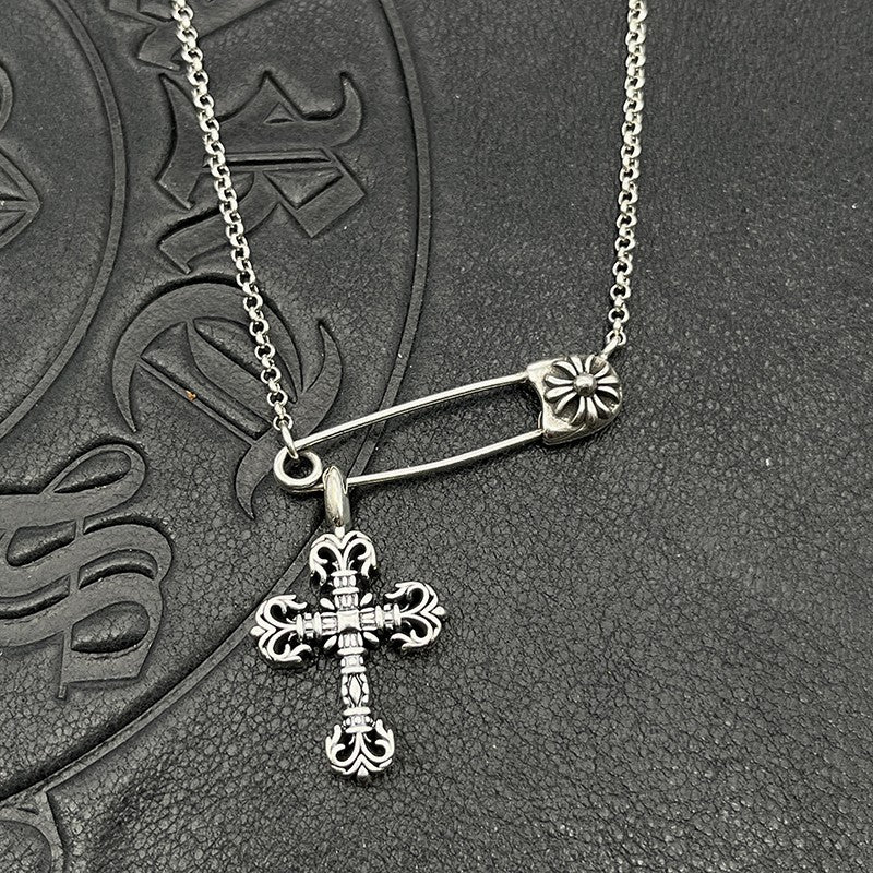 Chrome Hearts pin necklace with various elements