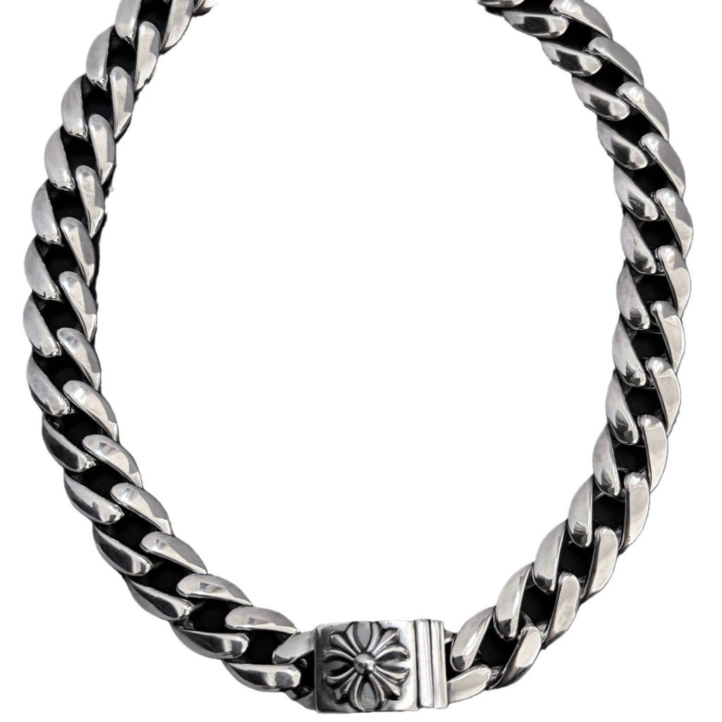 Chrome Hearts thick sword cross flower hip-hop necklace