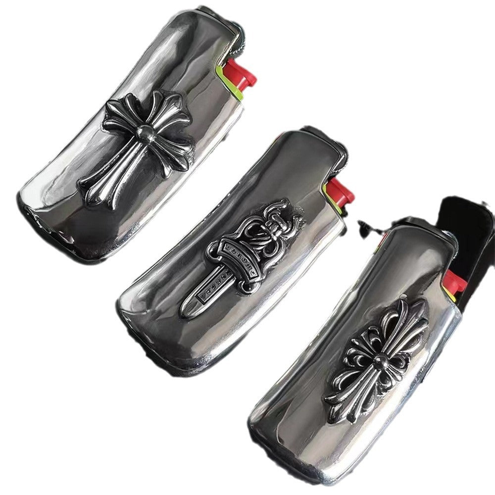 chrome hearts cross military flower sword grinding wheel lighter