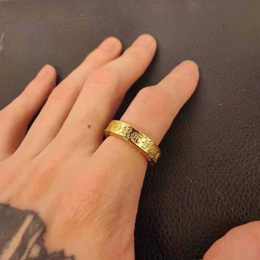 Chrome Hearts gold-plated eternal heart true love ring