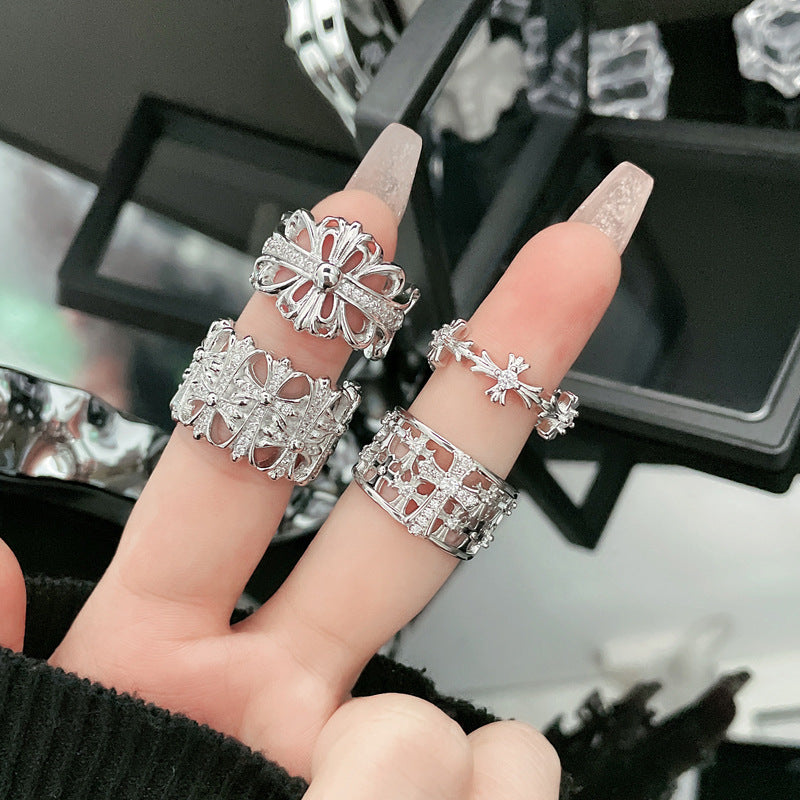 chrome hearts irregular cross adjustable ring