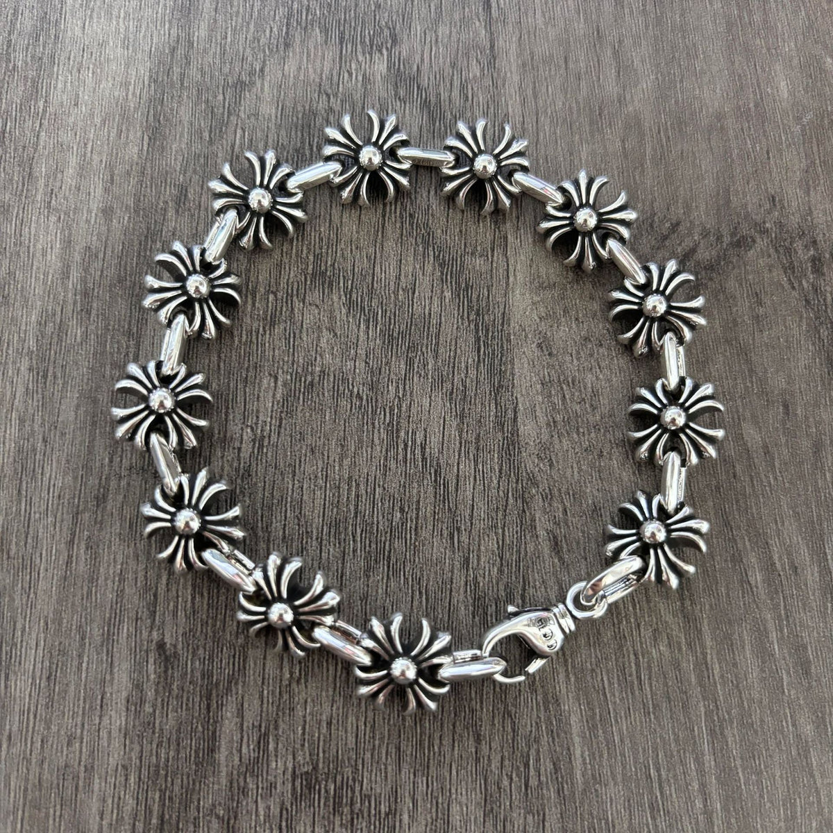 Chrome Hearts Cross Flower Fishhook Buckle Diamond inlaid Bracelet