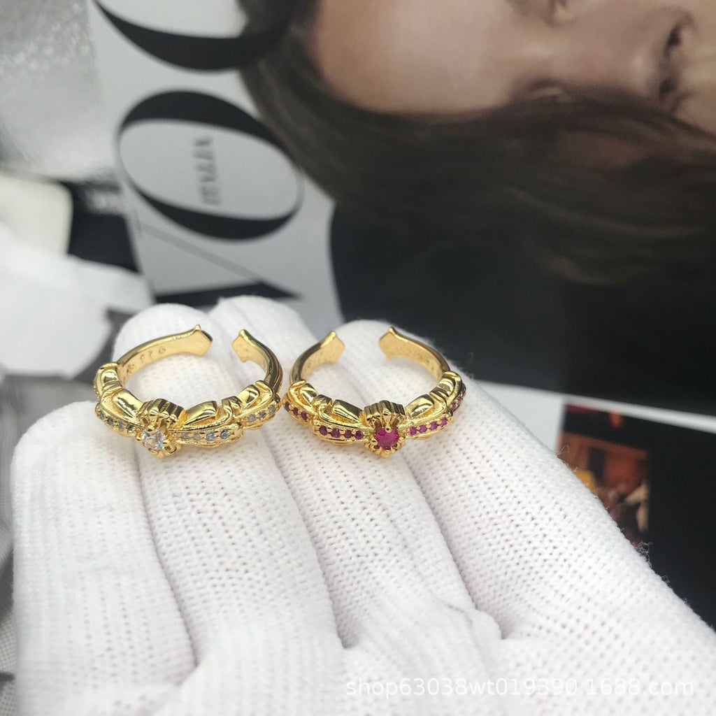 chrome hearts diamond retro narrow ring