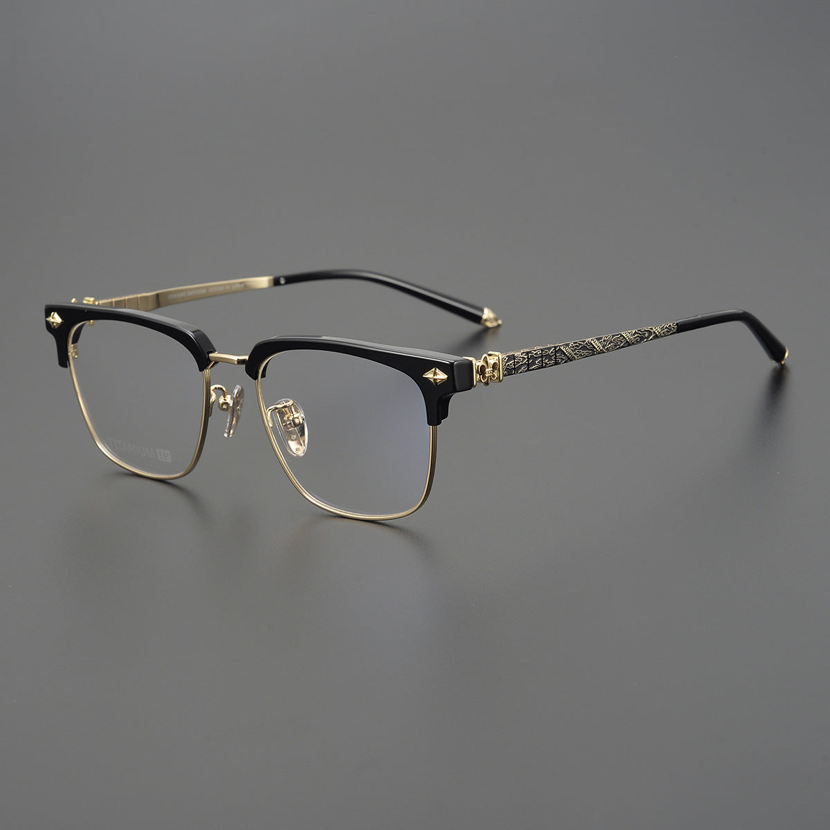 chrome hearts titanium steel ultra-light cloud half-frame glasses